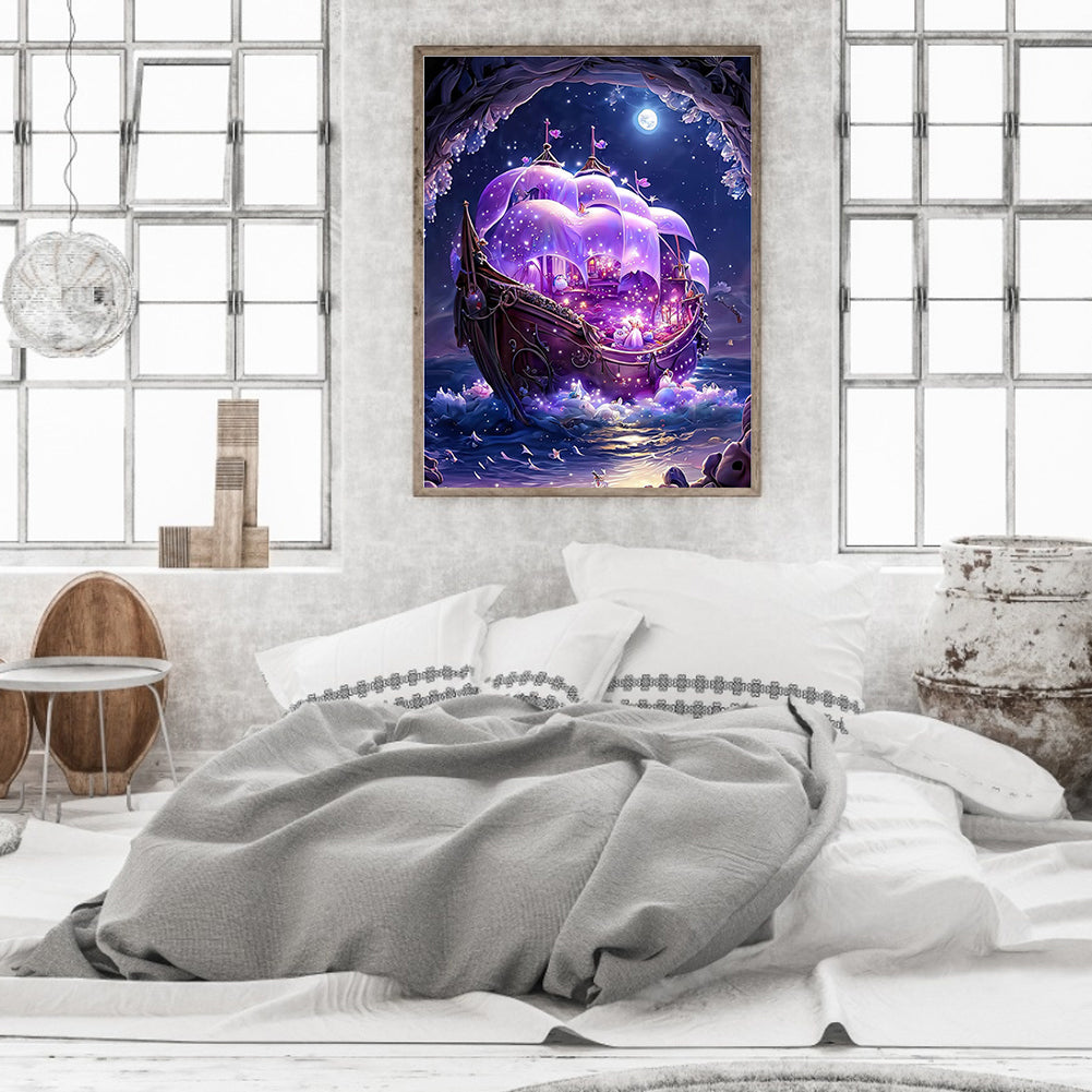 Dream Moon Ferry - Full Round Drill Diamond Painting 30*40CM