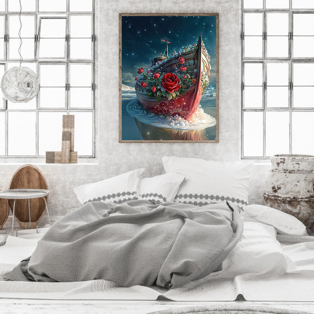 Dream Moon Ferry - Full Round Drill Diamond Painting 30*40CM