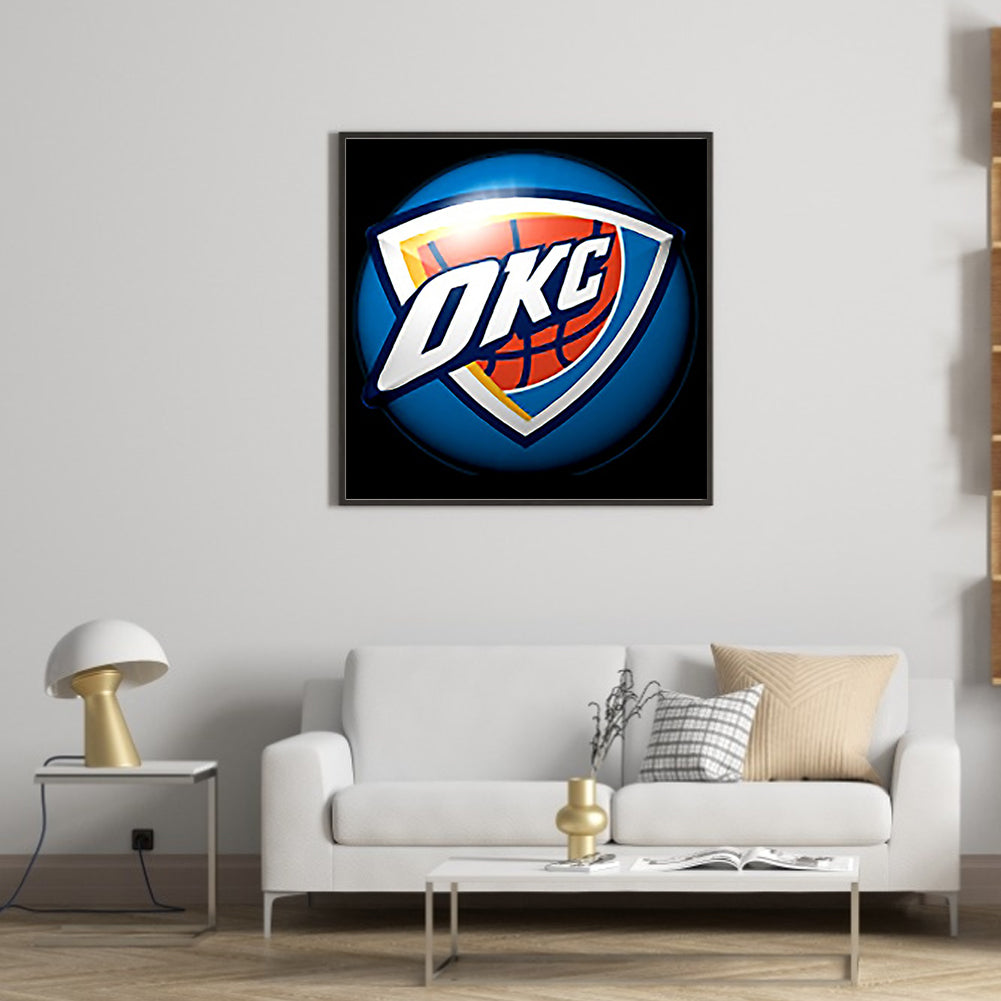 Oklahoma City Thunder Basketball Team - Full Round Drill Diamond Painting 30*30CM