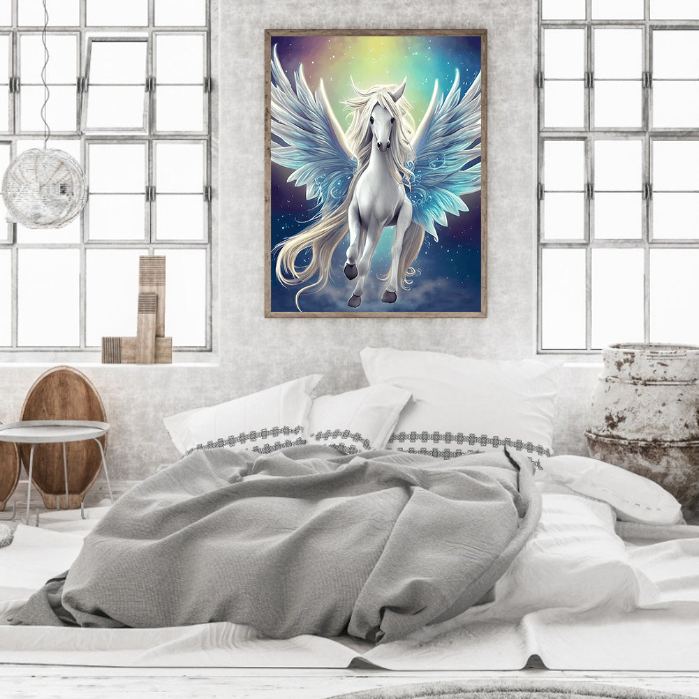 White Pegasus - Full Round Drill Diamond Painting 30*40CM