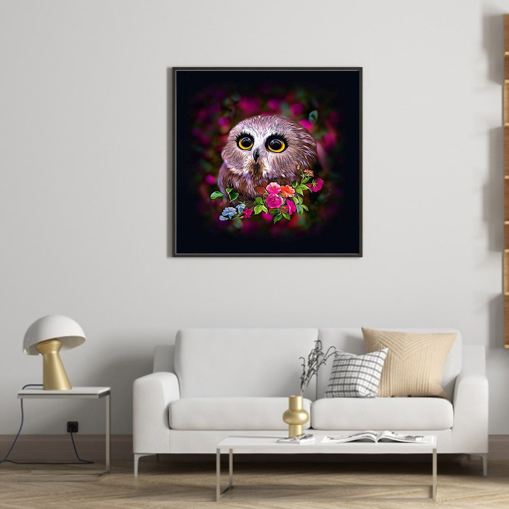 Owl - Full Round Drill Diamond Painting 35*35CM