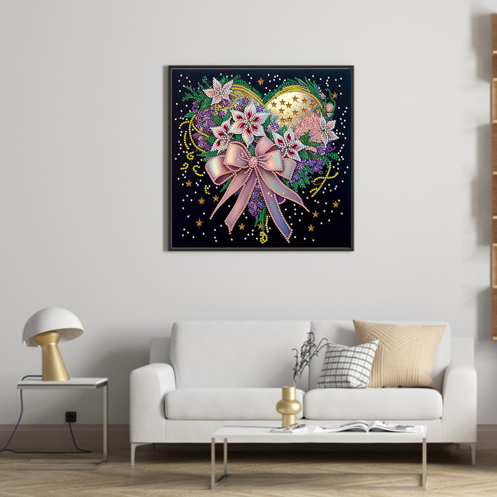 Flowers Love - Special Shaped Drill Diamond Painting 30*30CM