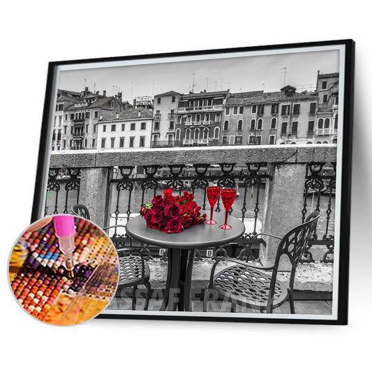 A Touch Of Red Scenery - Full Round Drill Diamond Painting 40*30CM