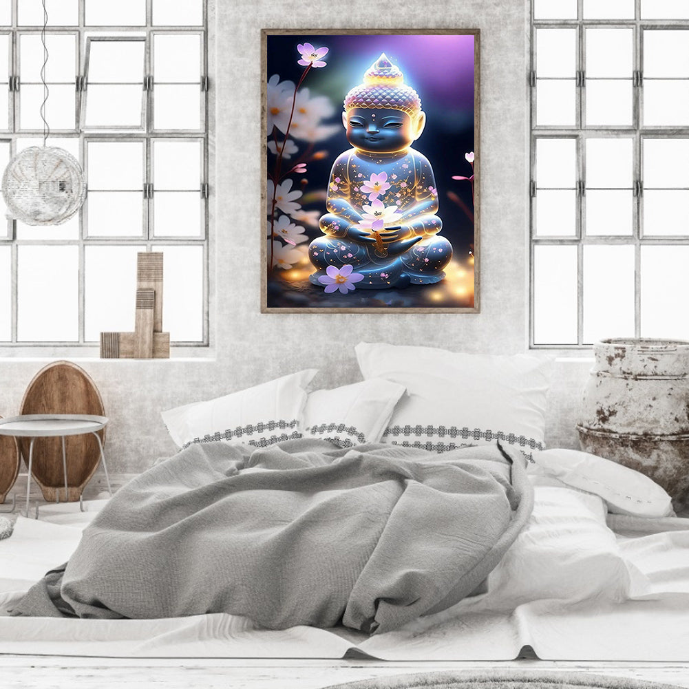Halo Buddha Statue - Full Round Drill Diamond Painting 30*40CM