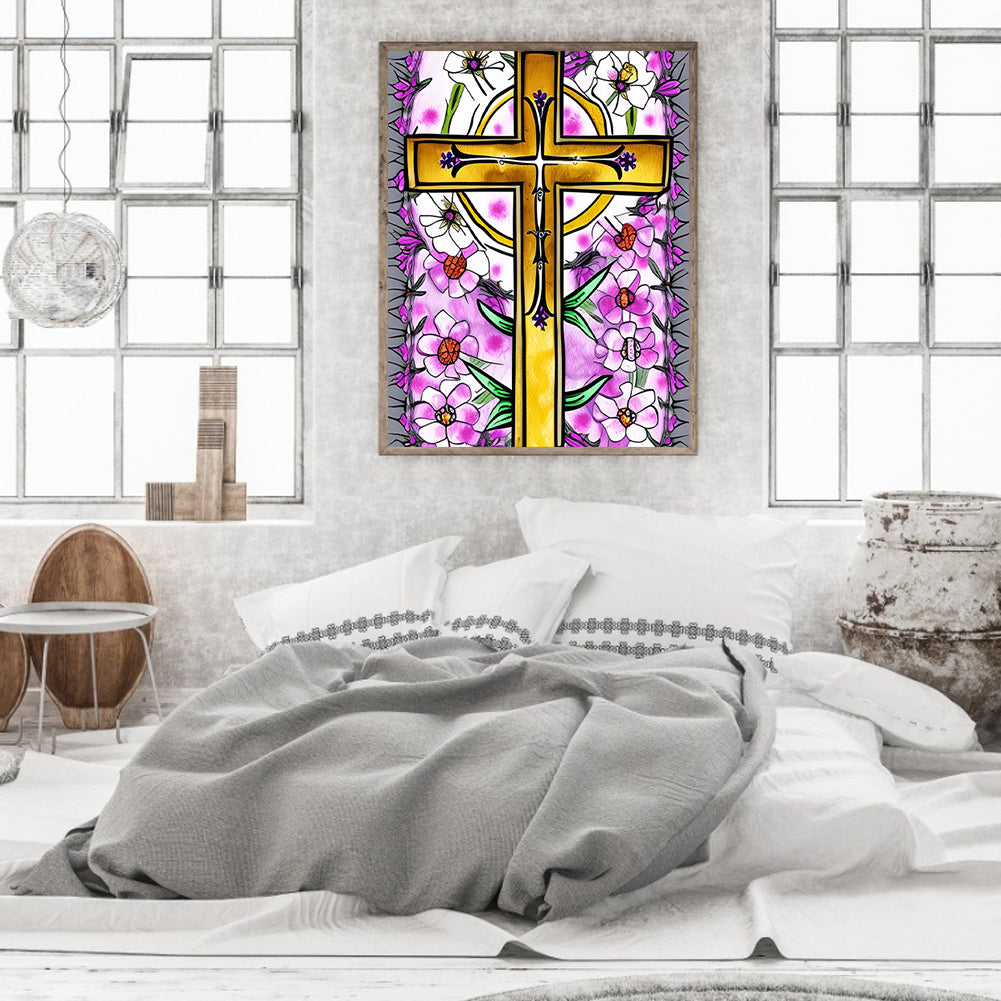 Cross - Full Round Drill Diamond Painting 30*40CM