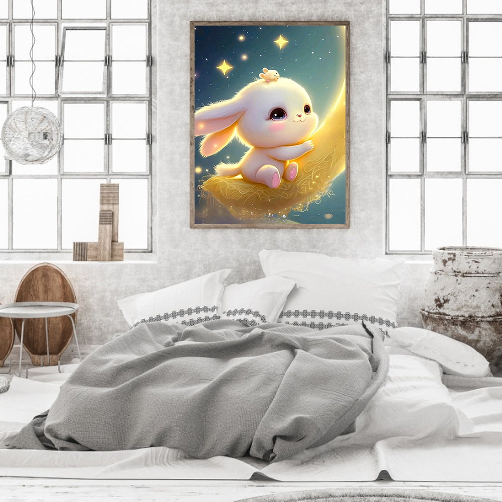 Moonlight Rabbit - Full Round Drill Diamond Painting 30*40CM