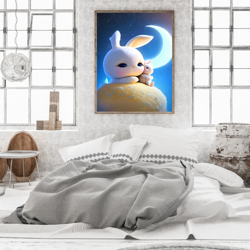 Moonlight Rabbit - Full Round Drill Diamond Painting 30*40CM