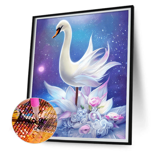 White Swan - Full Round Drill Diamond Painting 30*40CM