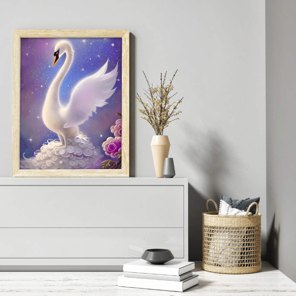 White Swan - Full Round Drill Diamond Painting 30*40CM
