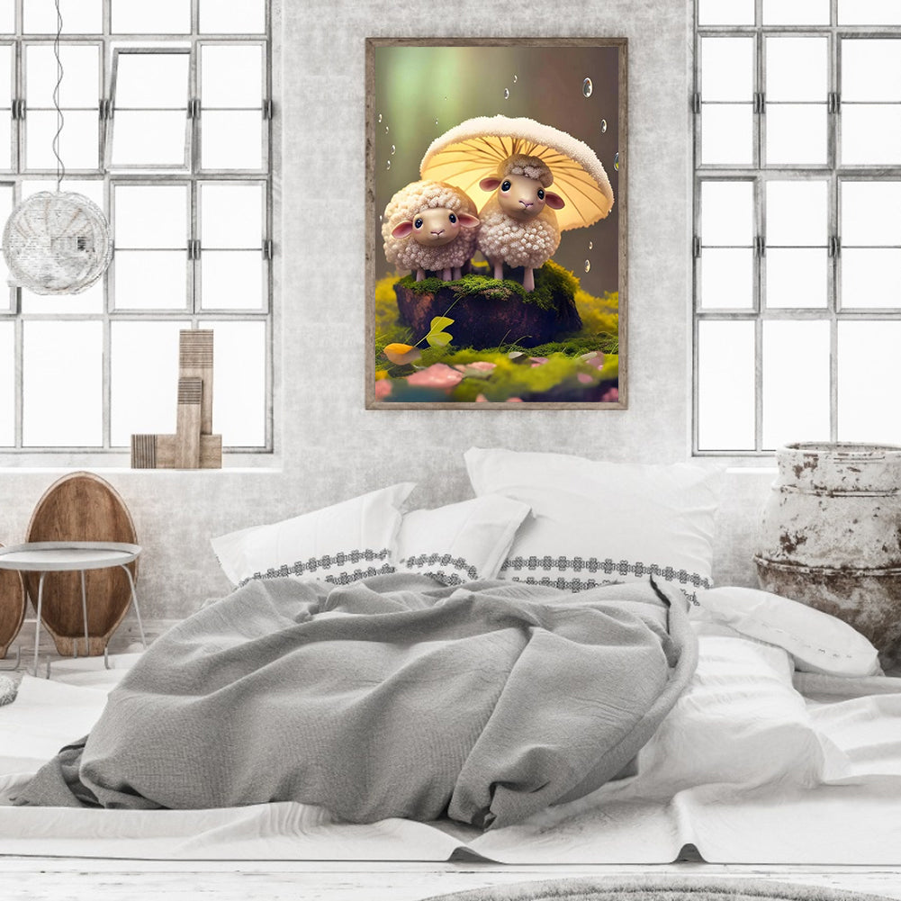 Animals Under Umbrellas - Full Round Drill Diamond Painting 30*45CM