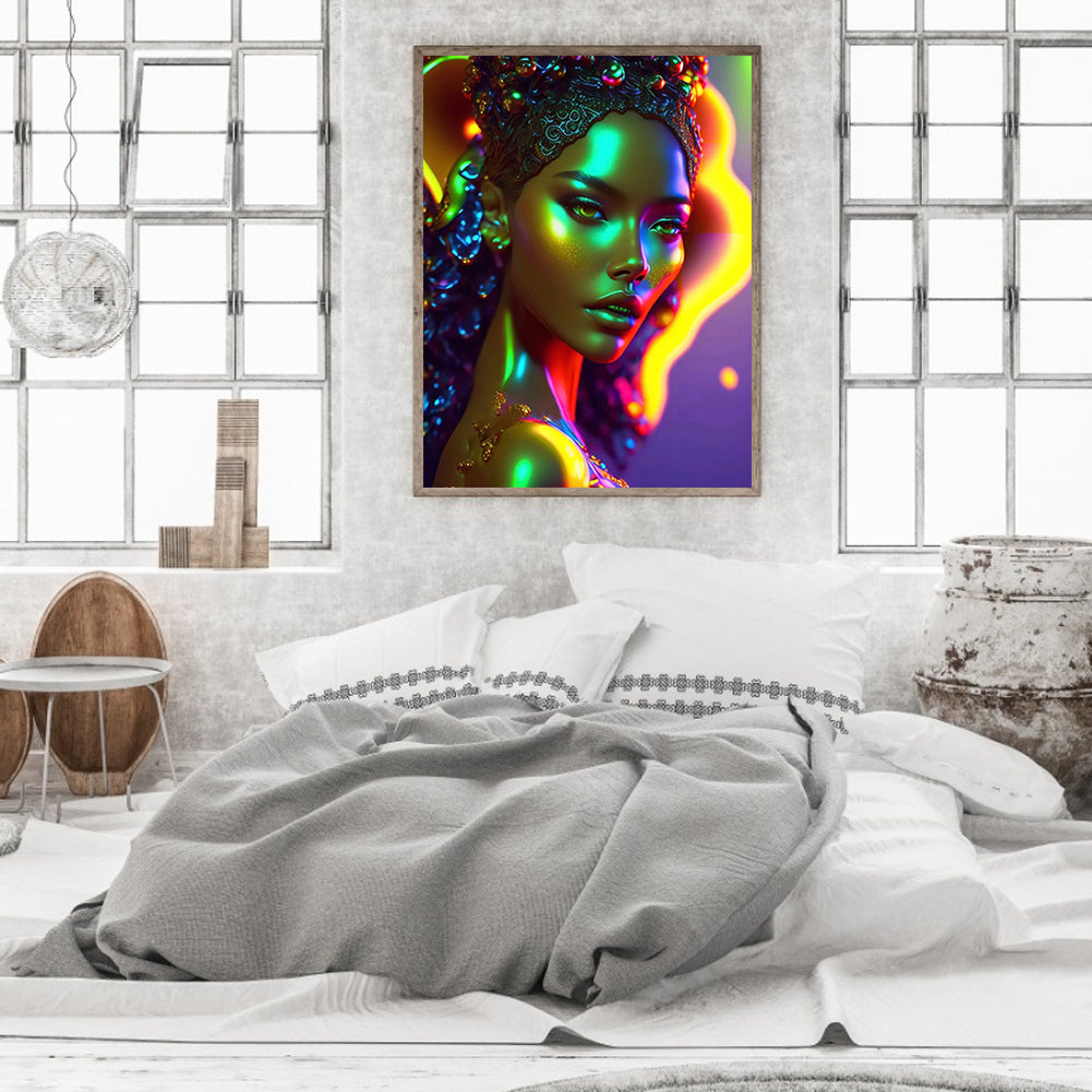 Colorful Indian Woman - Full Round Drill Diamond Painting 30*40CM