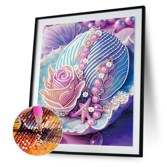 Fantasy Purple Shell - Special Shaped Drill Diamond Painting 30*40CM