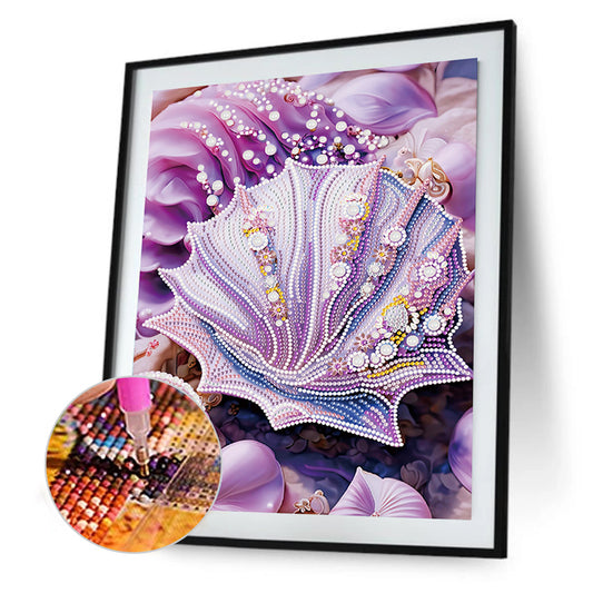 Fantasy Purple Shell - Special Shaped Drill Diamond Painting 30*40CM