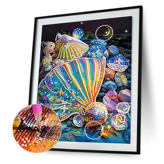 Fantasy Colorful Shells - Special Shaped Drill Diamond Painting 30*40CM