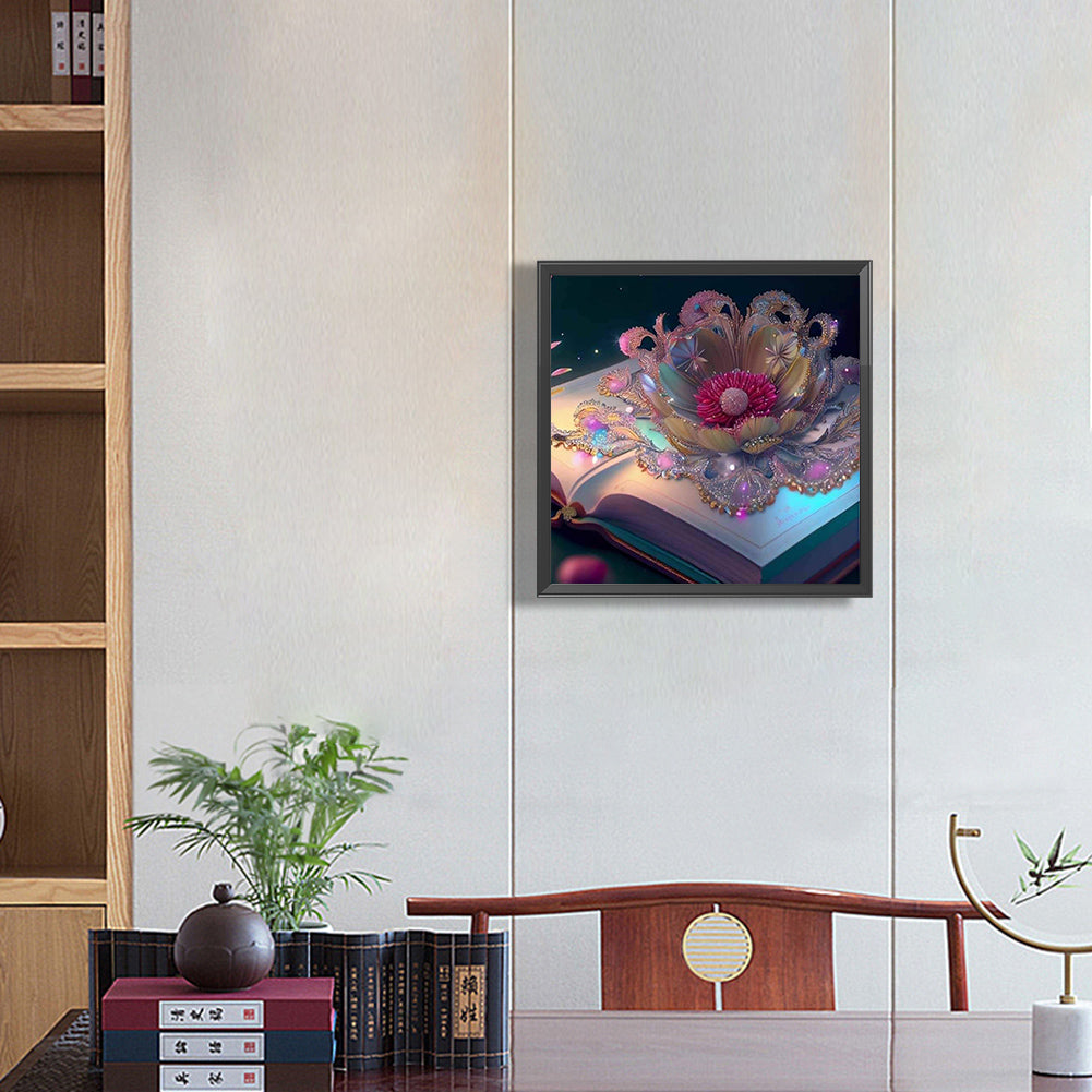 Colored Flower Magic Book - Full Round Drill Diamond Painting 30*30CM