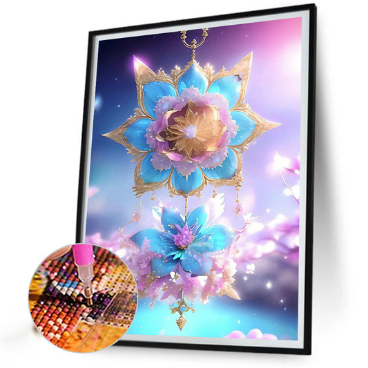 Romantic Flowers Purple Wind Chimes - Full Round Drill Diamond Painting 30*40CM