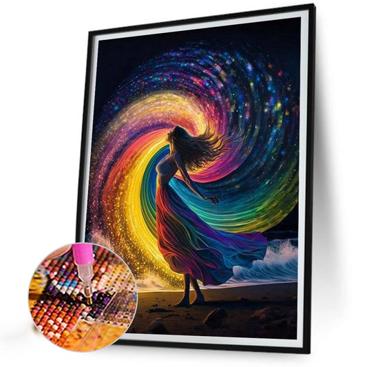 Rainbow Girl - Full Round Drill Diamond Painting 30*40CM