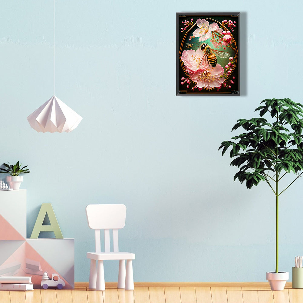 Flower Bee - Full Round Drill Diamond Painting 30*40CM