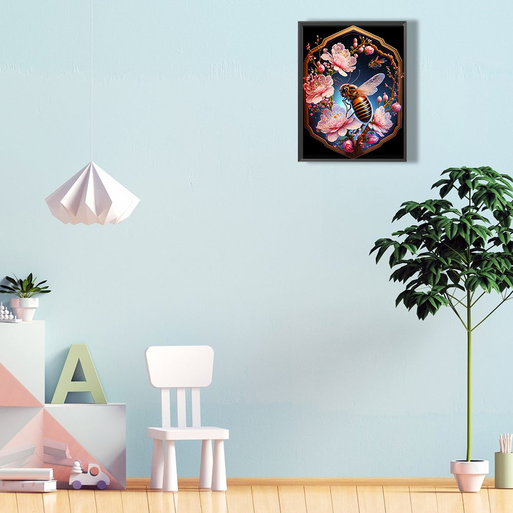 Flower Bee - Full Round Drill Diamond Painting 30*40CM