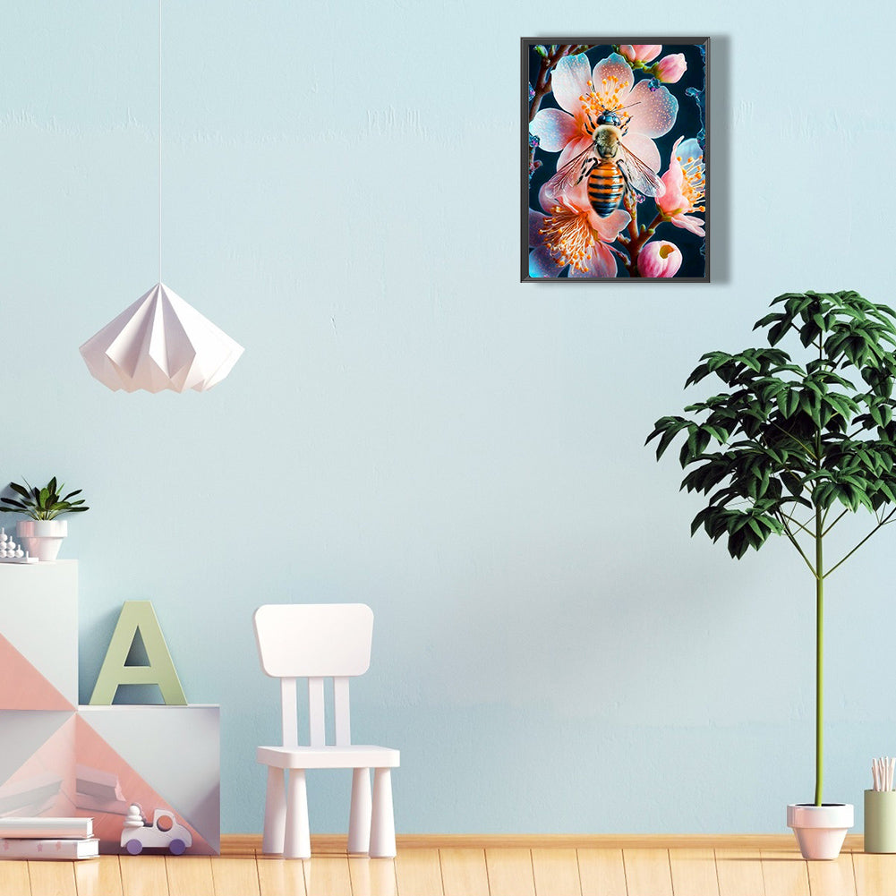 Flower Bee - Full Round Drill Diamond Painting 30*40CM