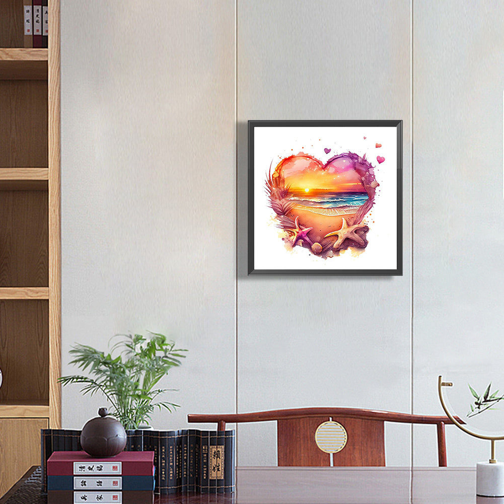 Love Beach - Full Round Drill Diamond Painting 30*30CM