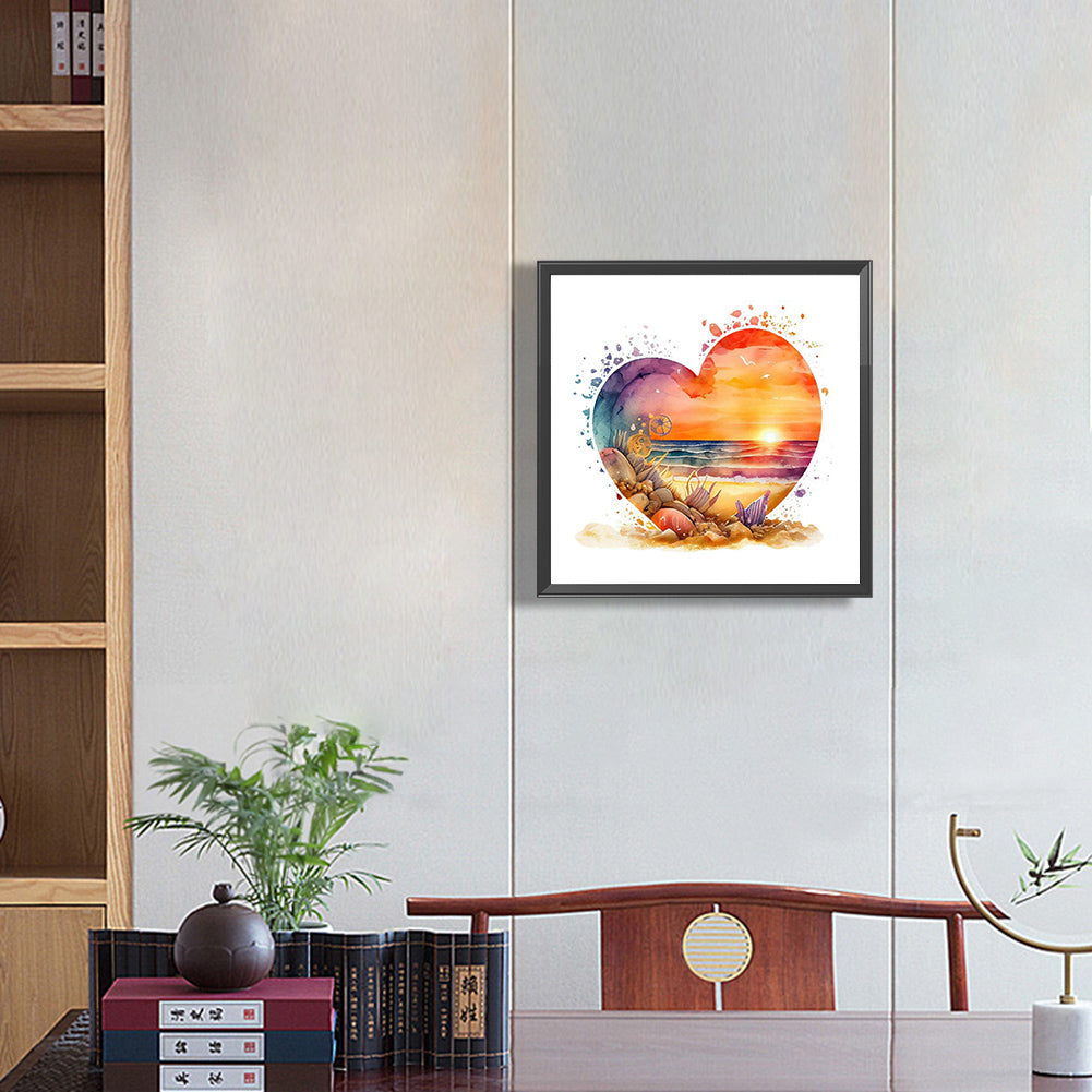 Love Beach - Full Round Drill Diamond Painting 30*30CM