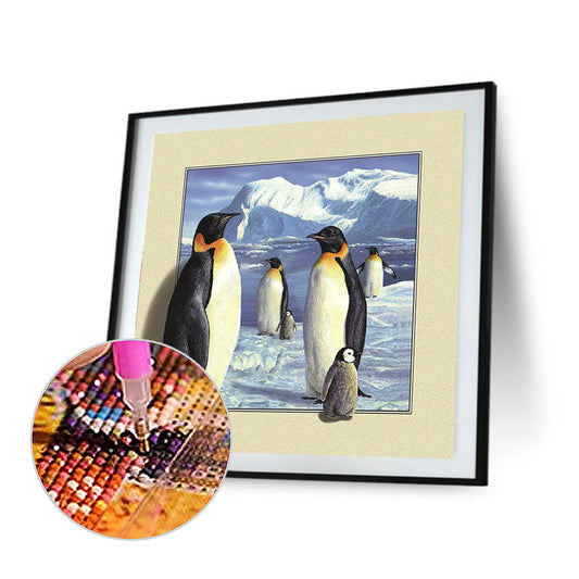Snow Mountain Penguin - Full Square Drill Diamond Painting 30*30CM