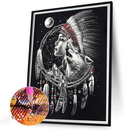 Indians - Full Round Drill Diamond Painting 30*40CM