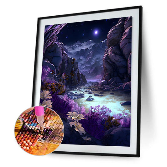 Purple Valley - Full Round Drill Diamond Painting 40*50CM