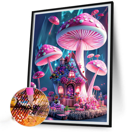 Dream Mushroom House 30*40Ccm(canvas) full round drill diamond painting