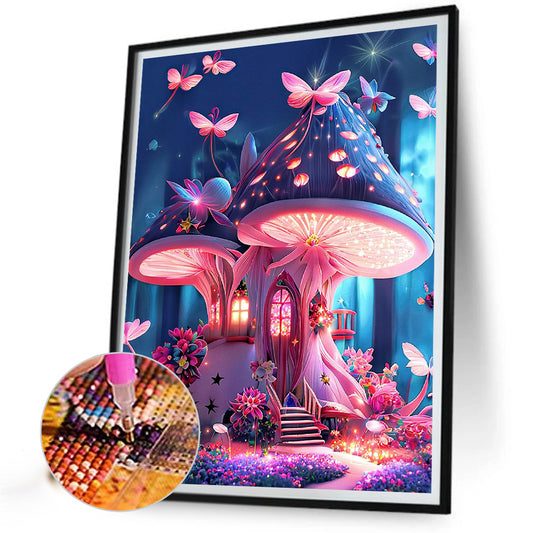 Dream Mushroom House 30*40Ccm(canvas) full round drill diamond painting