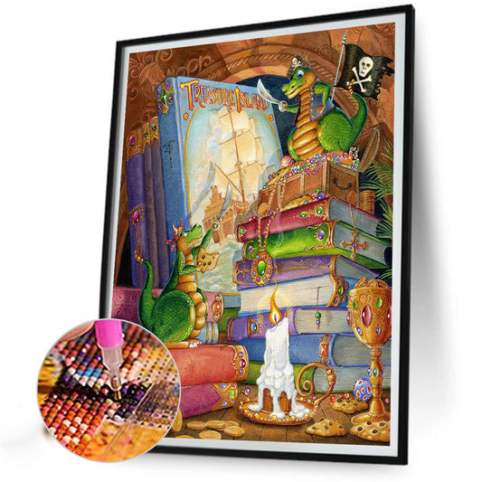 Little Green Dinosaur - Full Square Drill Diamond Painting 30*40CM