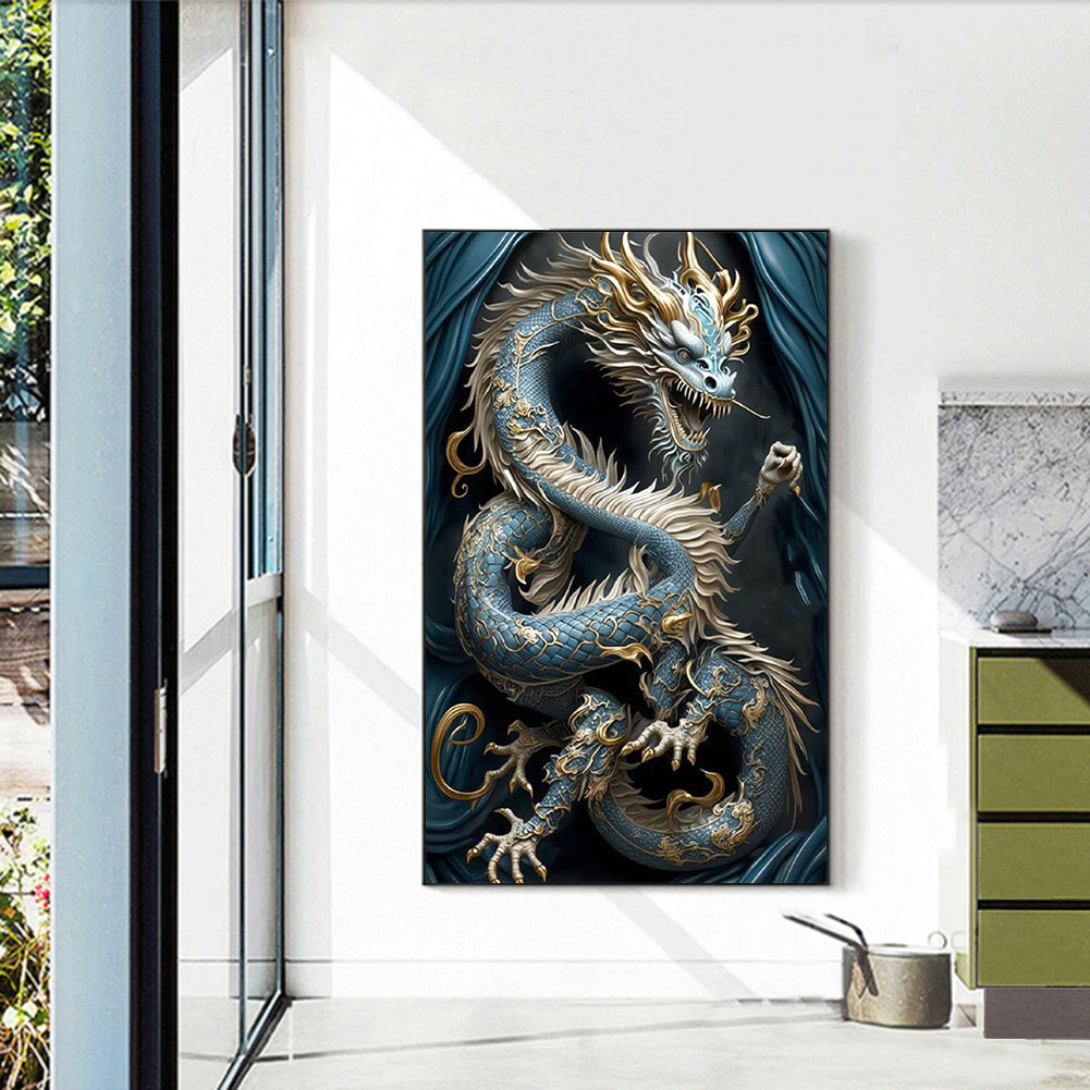 Ferocious Metal Dragon 45*70Ccm(canvas) full round drill diamond painting