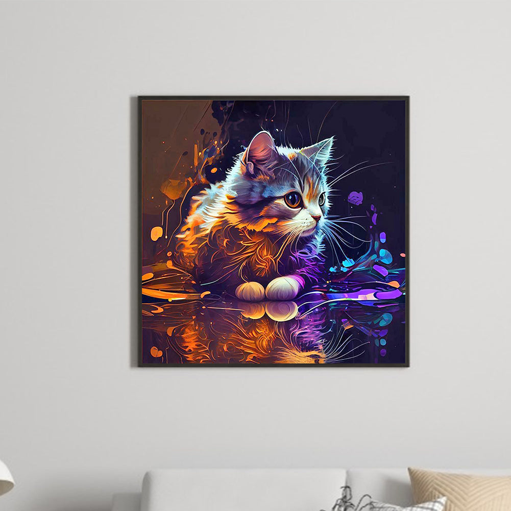 Colorful Kitten 30*30Ccm(canvas) full round drill diamond painting