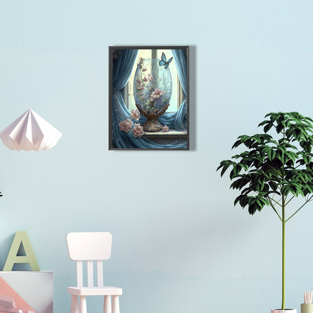 Flower Vase - Full Round Drill Diamond Painting 30*40CM