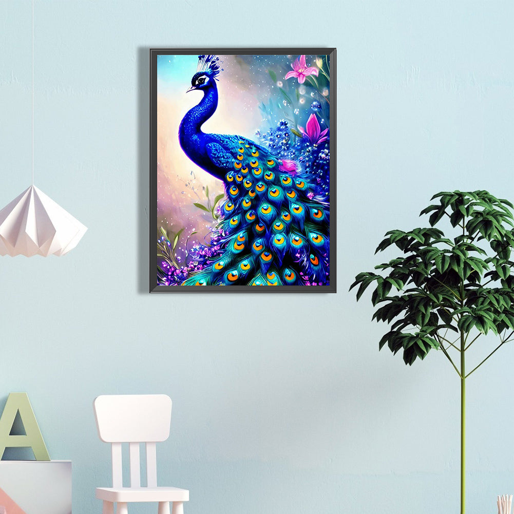 Peacock - Full Round Drill Diamond Painting 45*60CM