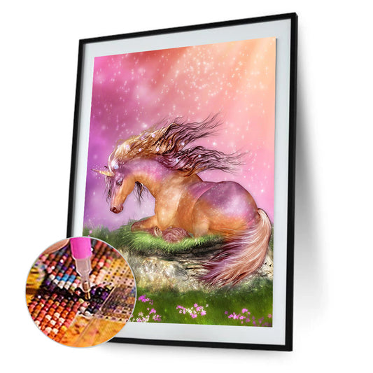 Glowing Horse 30*40Ccm(canvas) full round drill diamond painting