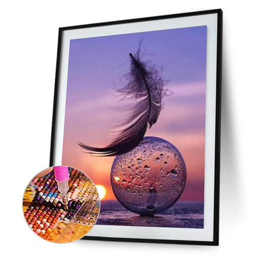 Water Polo And Feather-O630*40cm(canvas) full-round drill diamond painting