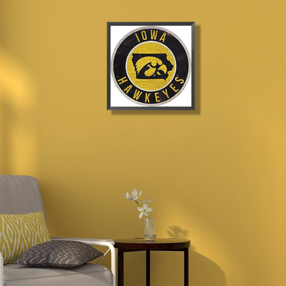 Iowa Hawkeyes Logo 30*30Ccm(canvas) full round drill diamond painting