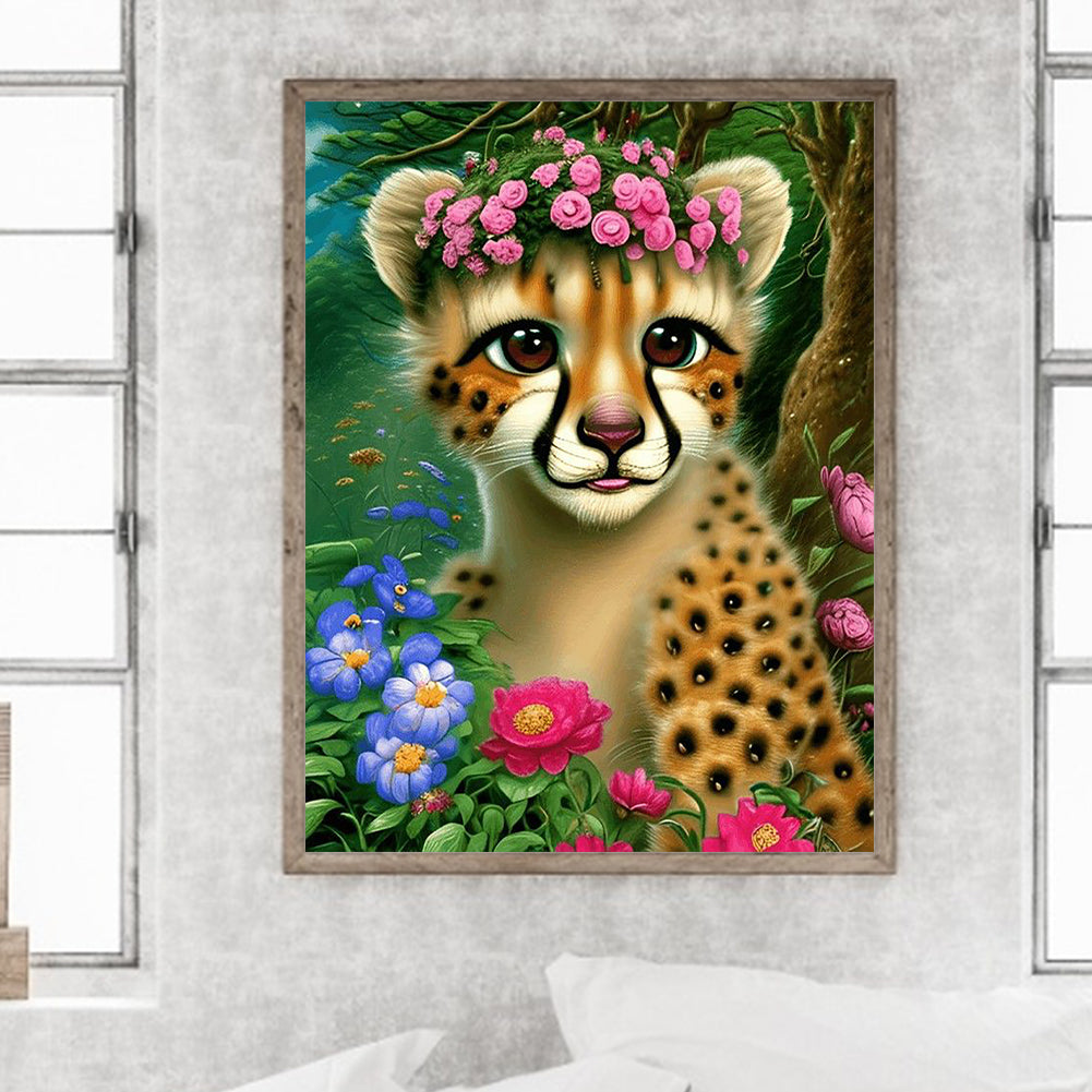 Leopard 30*40Ccm(canvas) full round drill diamond painting