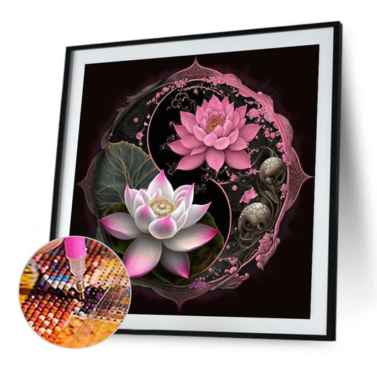 Lotus Yin Yang Diagram - Full Round Drill Diamond Painting 30*30CM