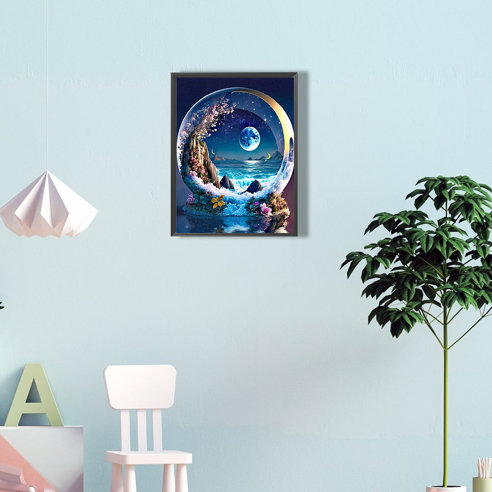 Crystal Night Scene 30*40Ccm(canvas) full round drill diamond painting