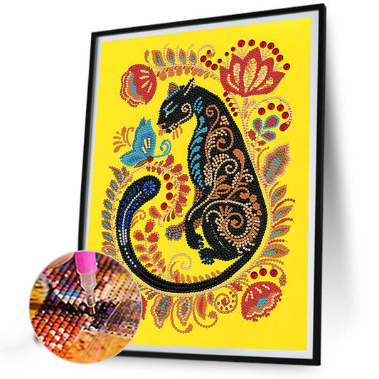 Elegant Panther - Special Shaped Drill Diamond Painting 30*40CM