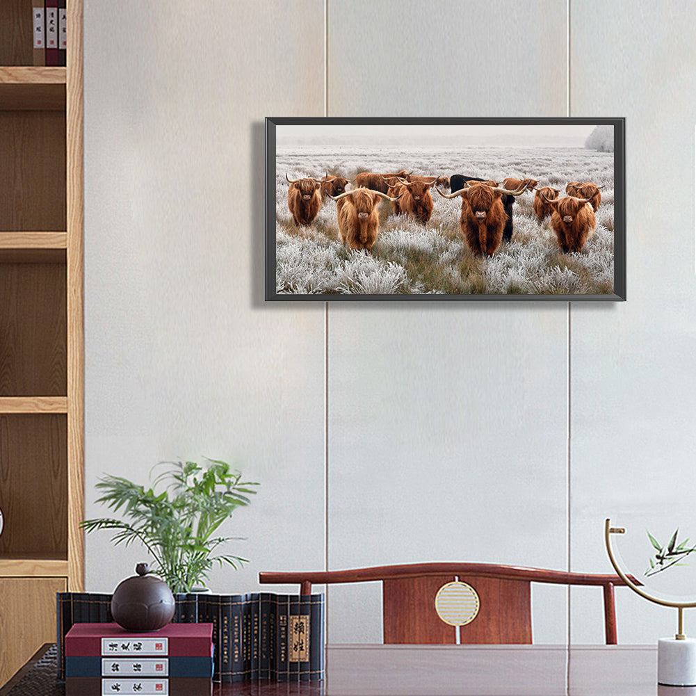 Highland Yak - Full Round Drill Diamond Painting 80*40CM