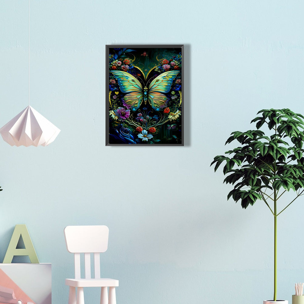 Flowers And Butterflies - Full Round Drill Diamond Painting 30*40CM