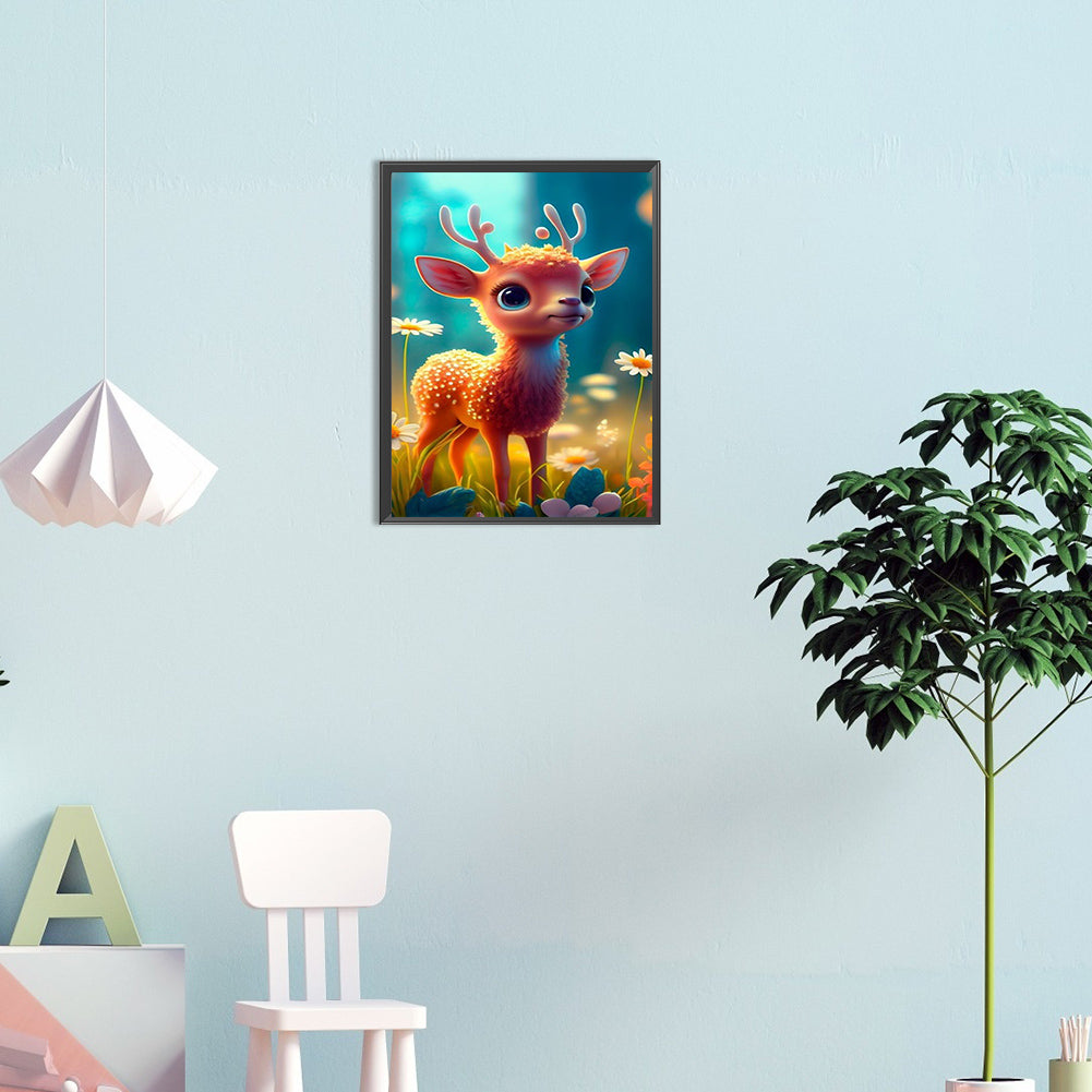 Big Eyed Elk - Full Round Drill Diamond Painting 30*40CM