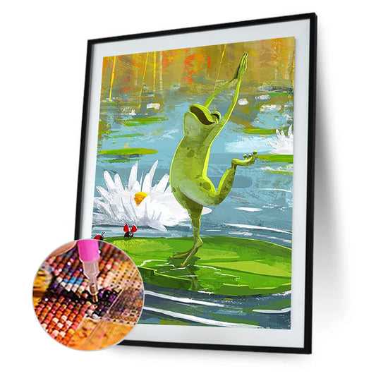 Frog Dancing In The Pool - Full Round Drill Diamond Painting 30*40CM