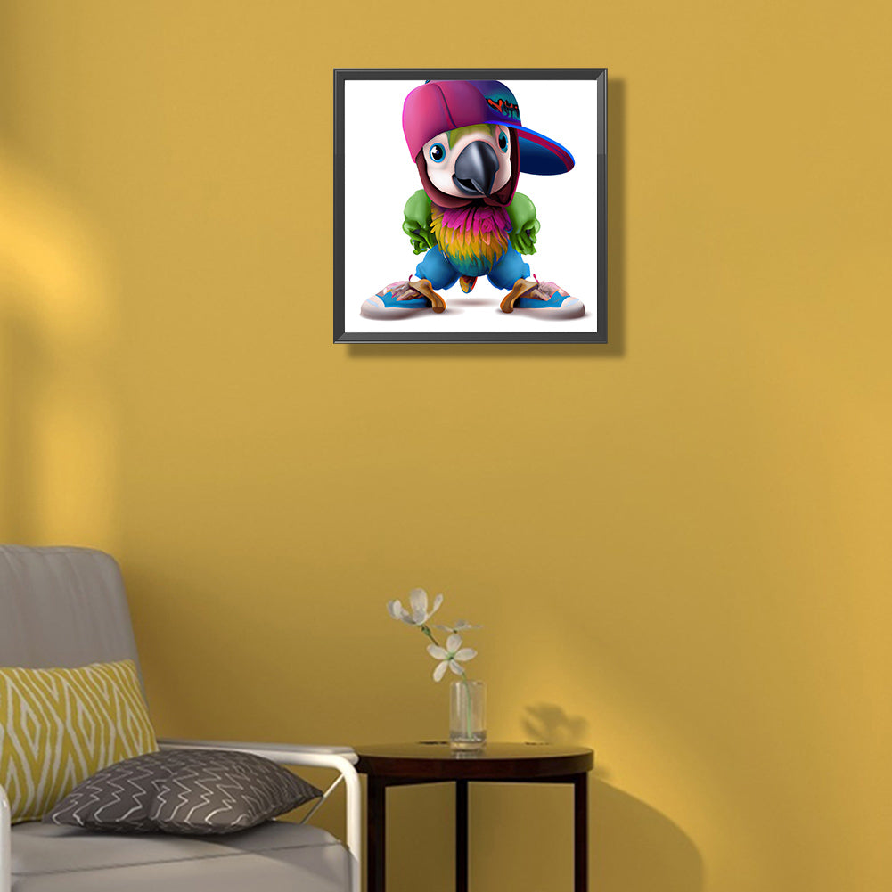 Big Head Parrot - Full Round Drill Diamond Painting 30*30CM