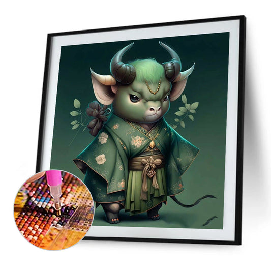 Cow In Kimono - Full Round Drill Diamond Painting 30*30CM