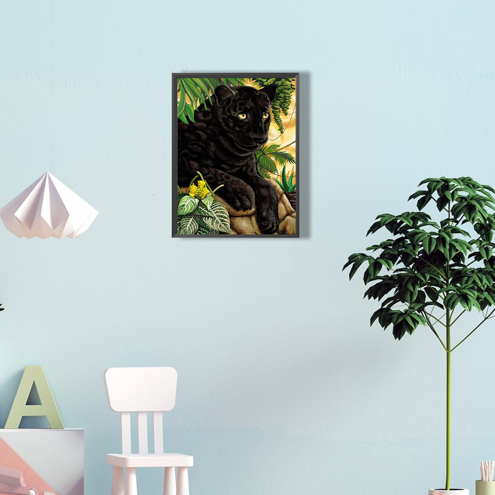 Black Panther - Full Round Drill Diamond Painting 30*40CM